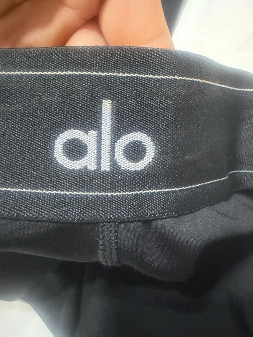 ALO Yoga Black Leggings with Branded Waistband - Picture 2 of 6